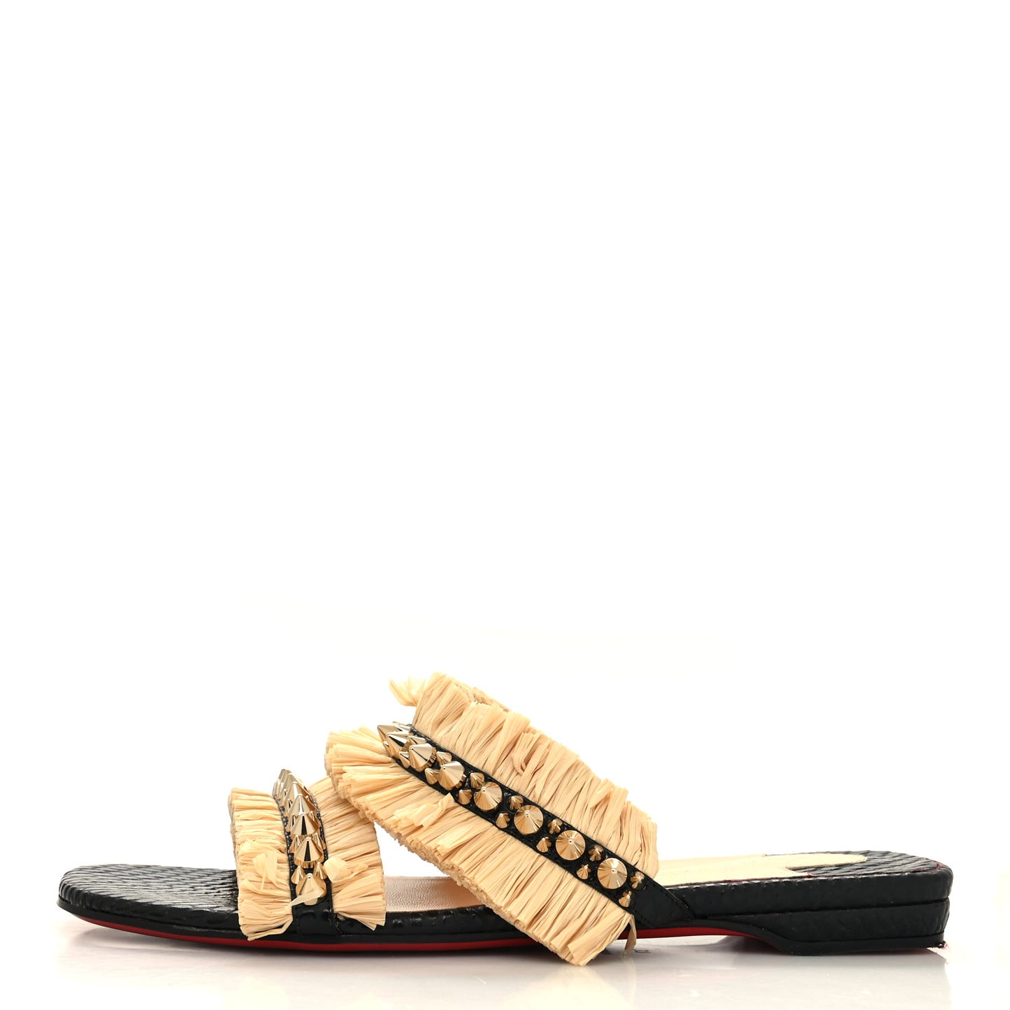 Jurassic Calfskin Rafia Voltinoudou Sandals 37 Black Savane