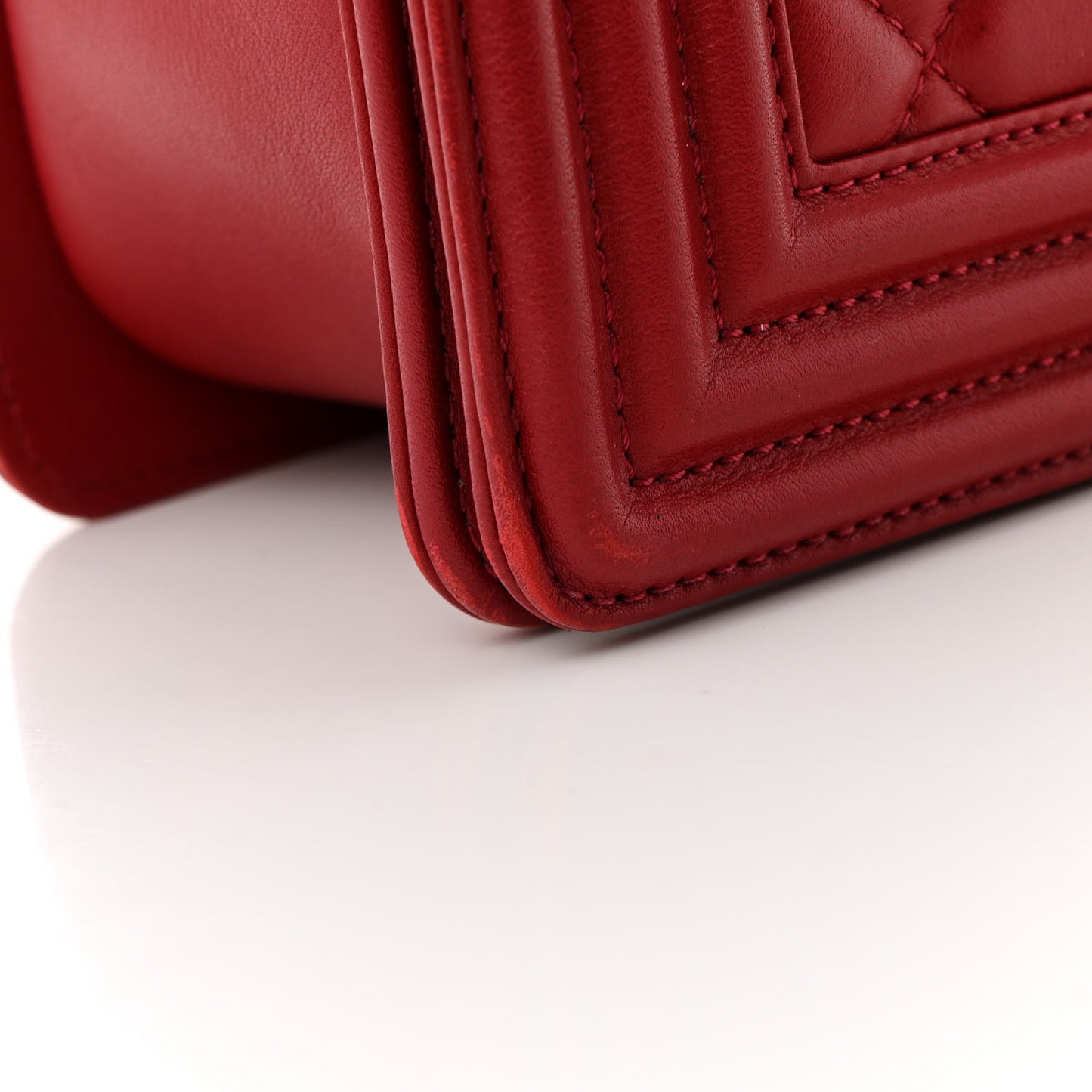 Calfskin Medium Boy Logo Top Handle Flap Red