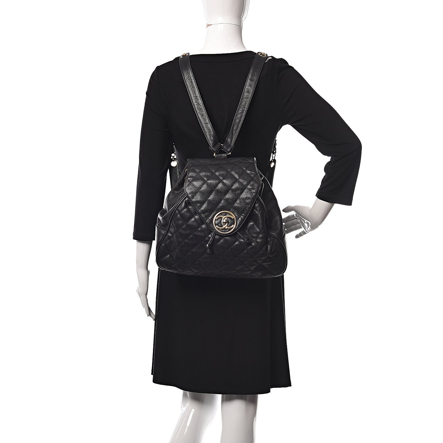 Caviar Quilted CC Backpack Black