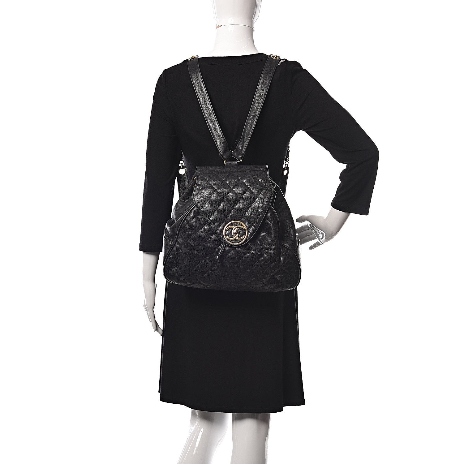 Chanel Caviar Quilted CC Backpack Black 2 of 14