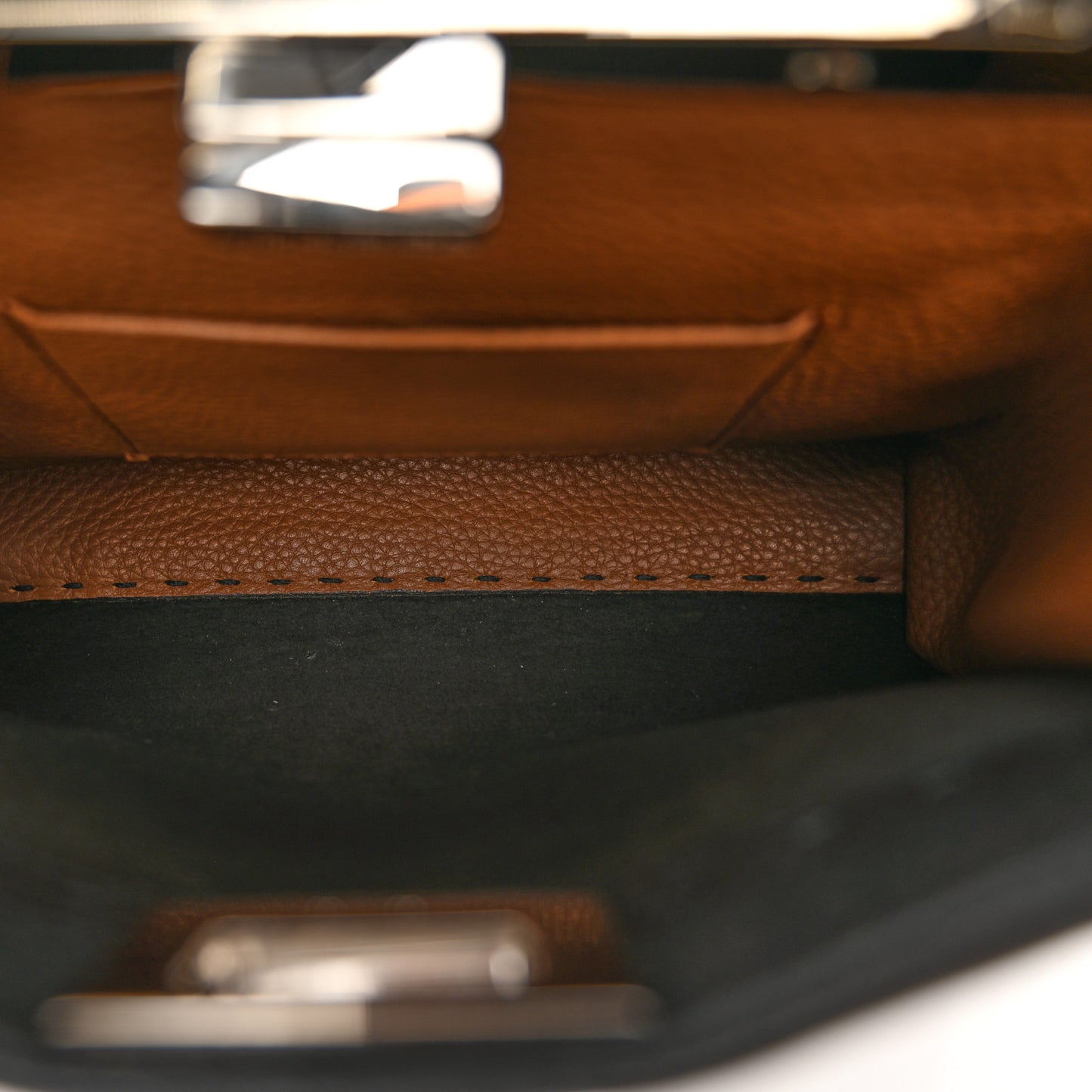 Cuoio Romano Selleria Bi-Color Mini Peekaboo Iconic Satchel Black Mou