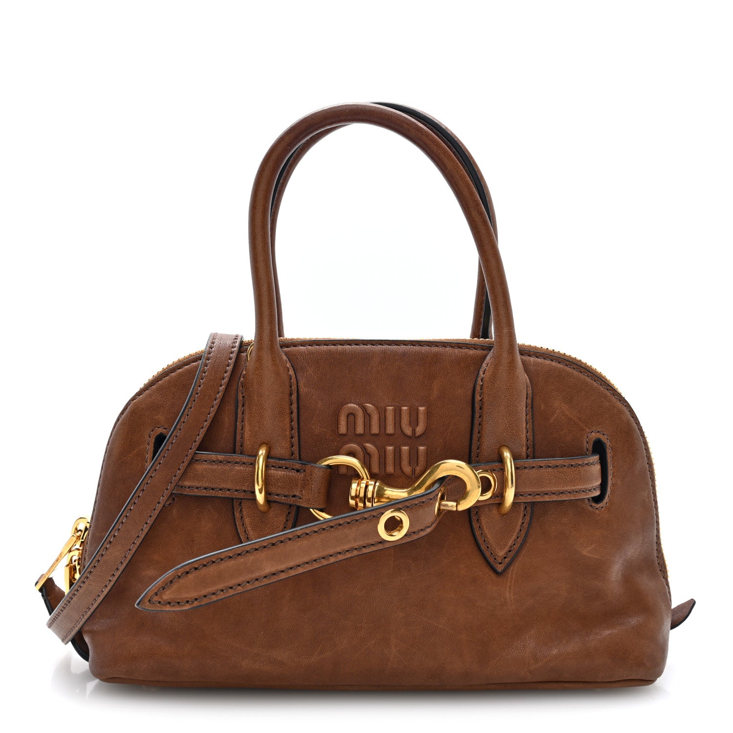 Miu Miu Nappa Aviator Small Aventure Bag Rovere 1935492 – FASHIONPHILE