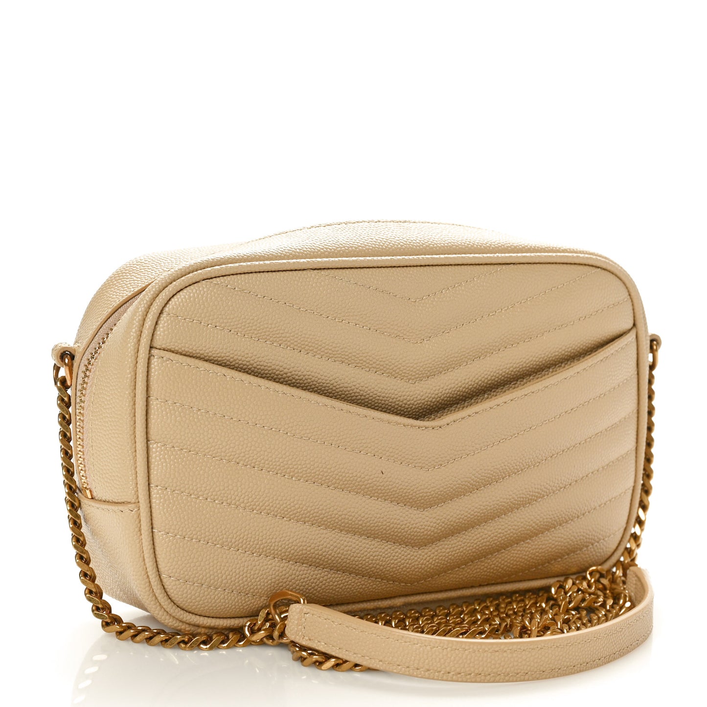 Grain De Poudre Matelasse Monogram Mini Lou Camera Bag Dark Beige