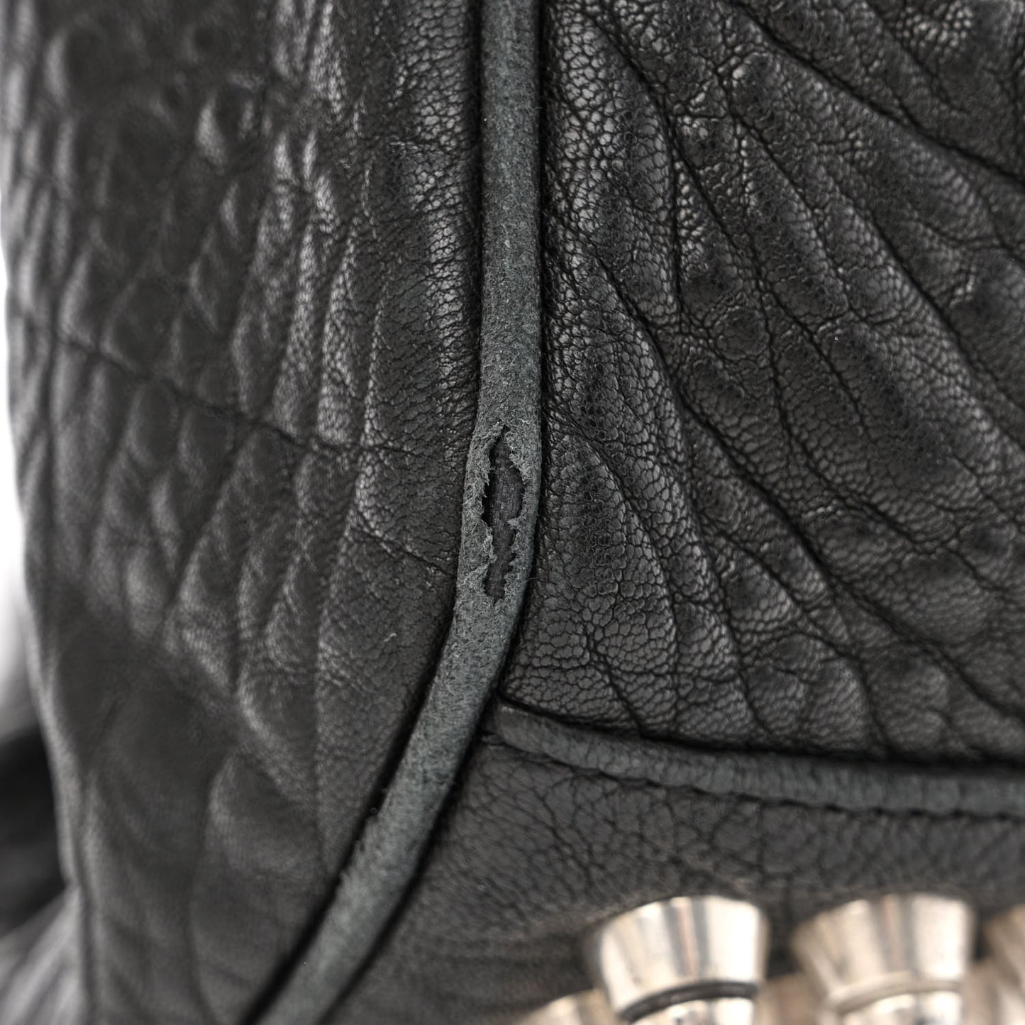Pebbled Lambskin Rockie Black Nickel Hardware