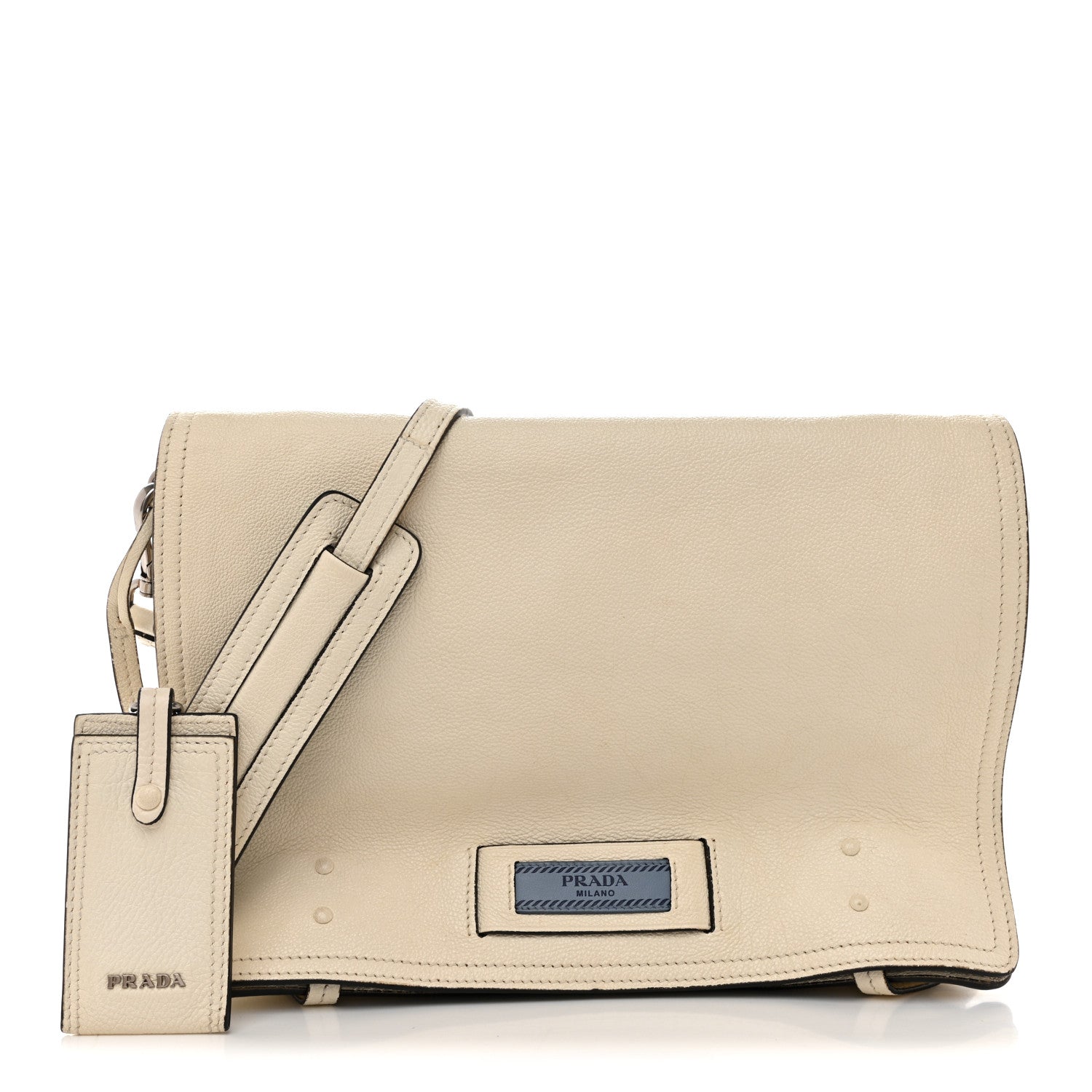 Prada Glace Calf Etiquette Flap Bianco Astra 1872570 – FASHIONPHILE