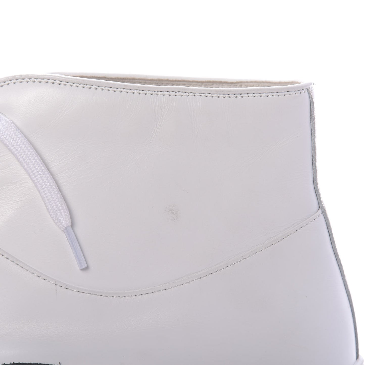 Calfskin Mens High Top Sneakers 45 White Black