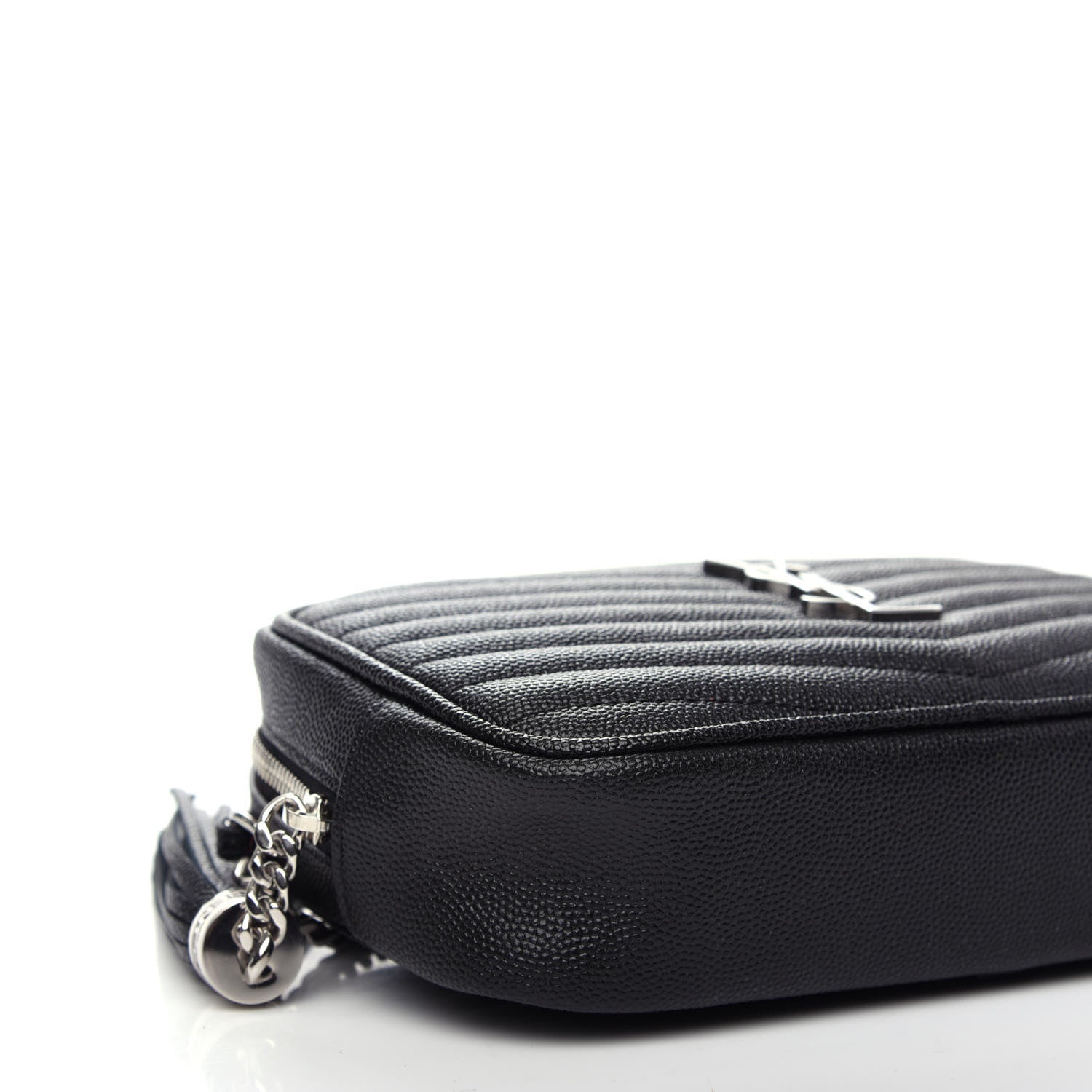 Saint Laurent Grain De Poudre Matelasse Monogram Mini Lou Camera Bag Black 8 of 10