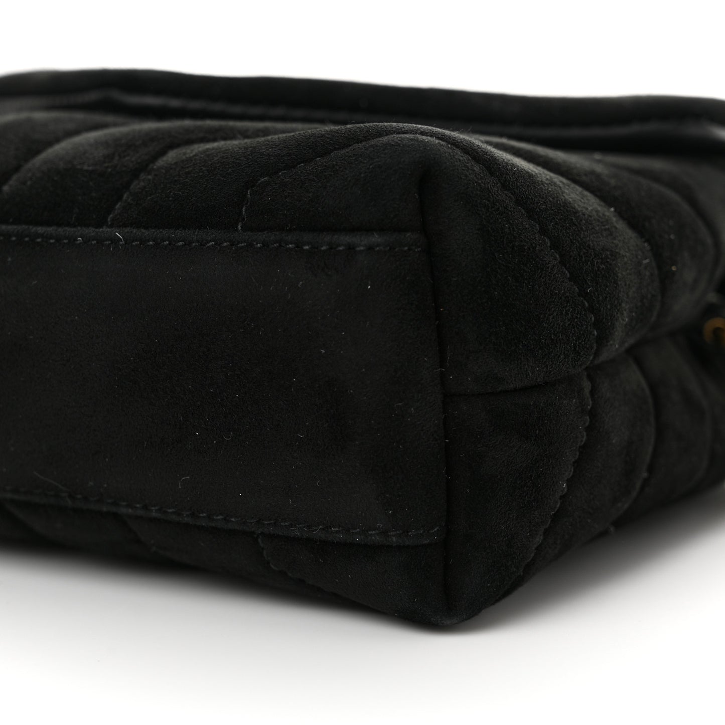 Suede Y Quilted Monogram Toy Loulou Crossbody Bag Black