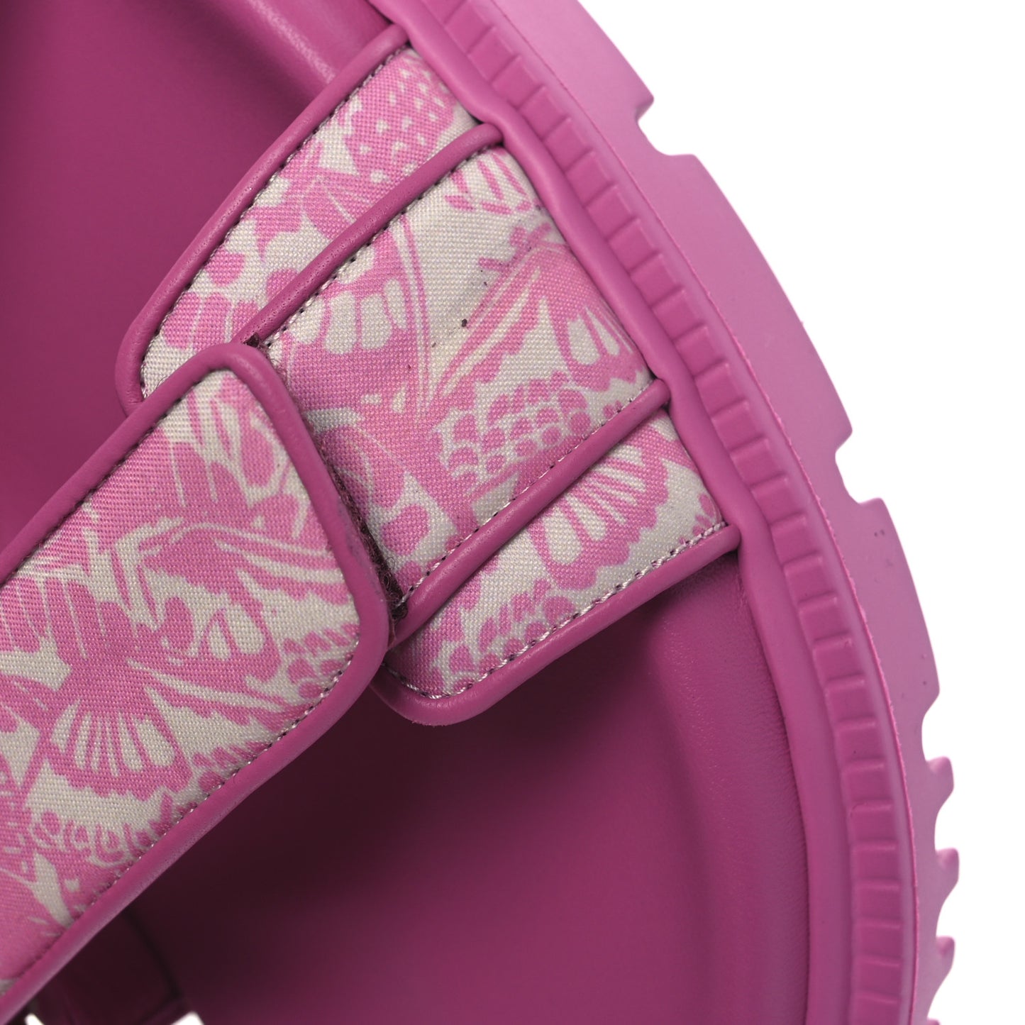 Technical Fabric All Over Butterflies Dioract 10mm Sandals 38 Peacock Pink