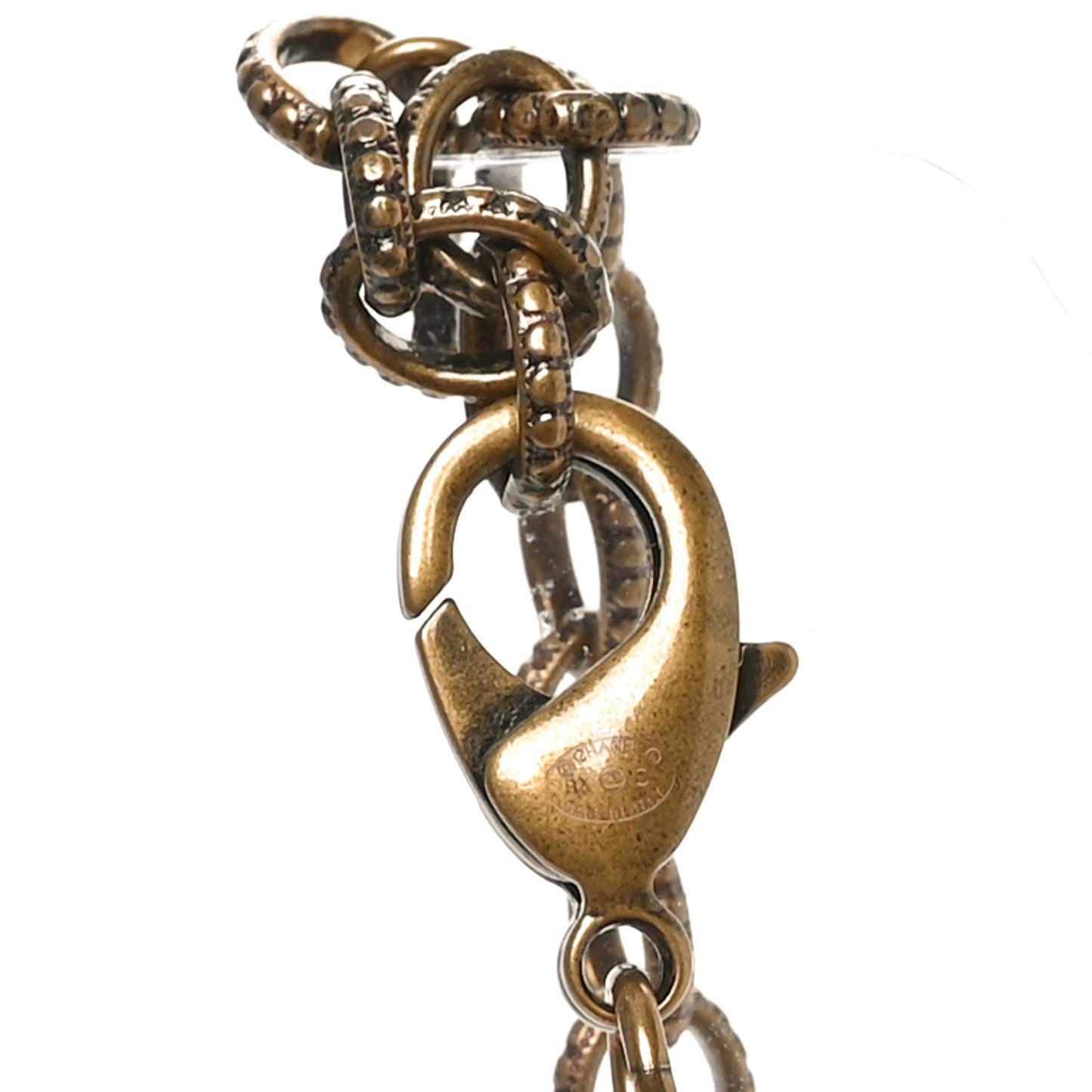 Crystal Chain Link CC Necklace Gold