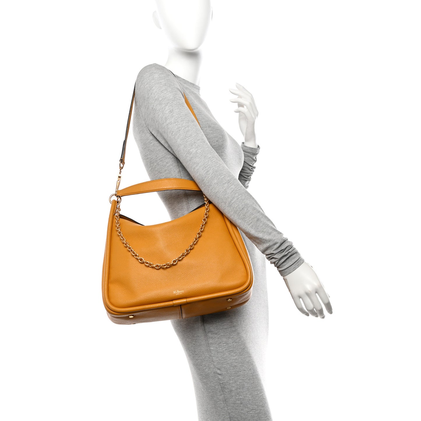 Small Classic Grain Calfskin Leighton Deep Amber