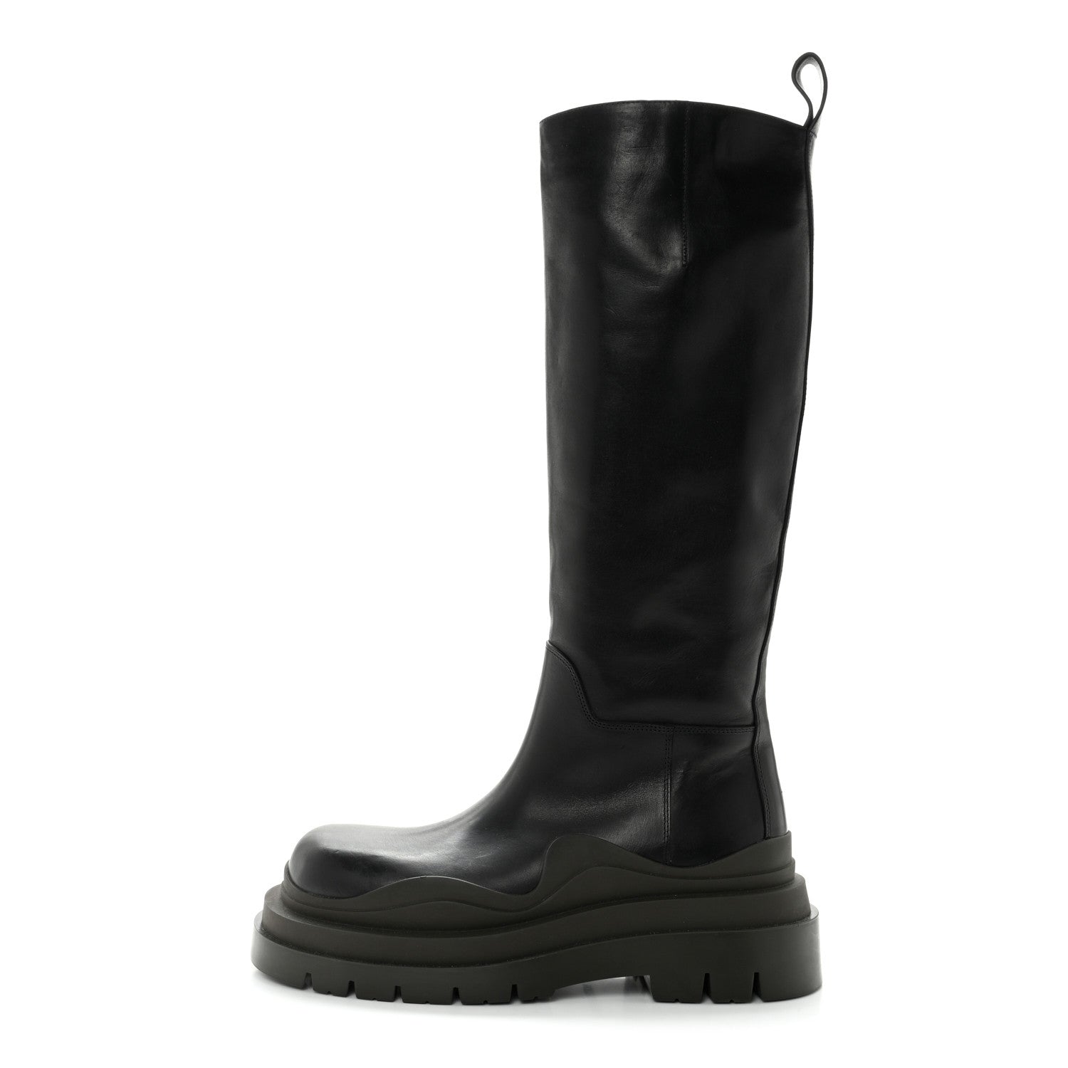Bottega Veneta Calfskin The Tire High Boots 39 Black Camping 1 of 7
