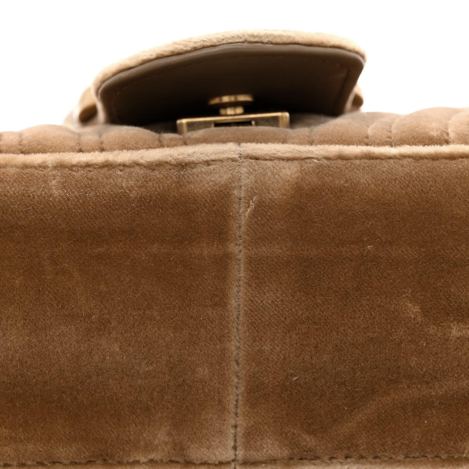 Gucci Velvet Matelasse Medium GG Marmont Shoulder Bag Taupe 11 of 12