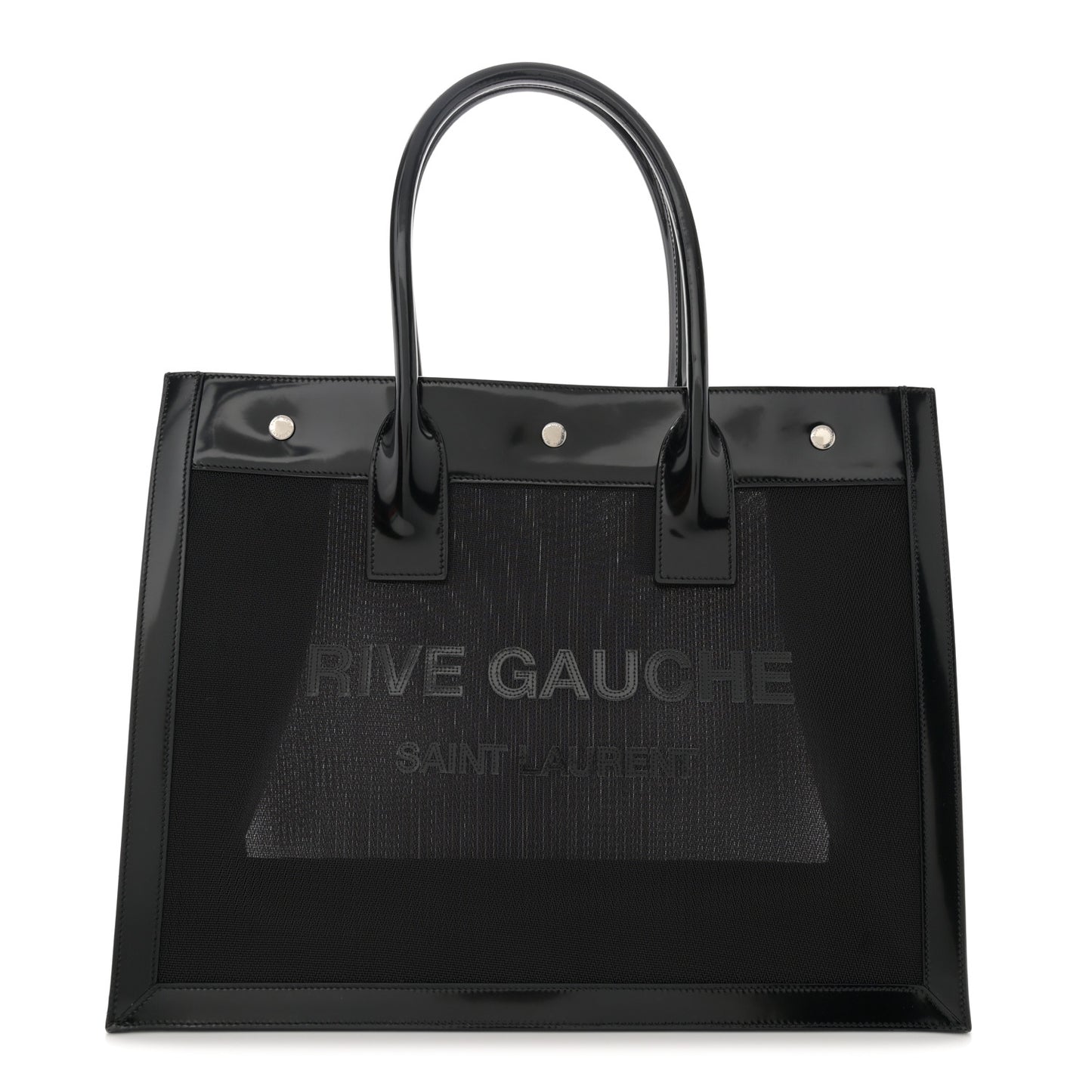 Mesh Patent Rive Gauche Tote Black