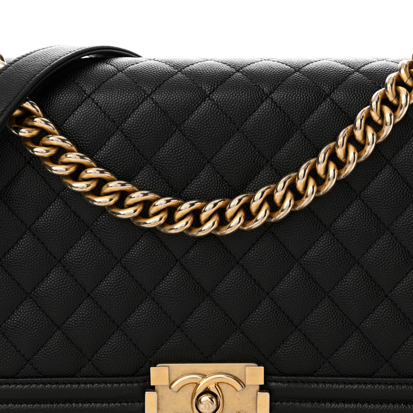 Caviar Quilted New Medium Boy Flap Black