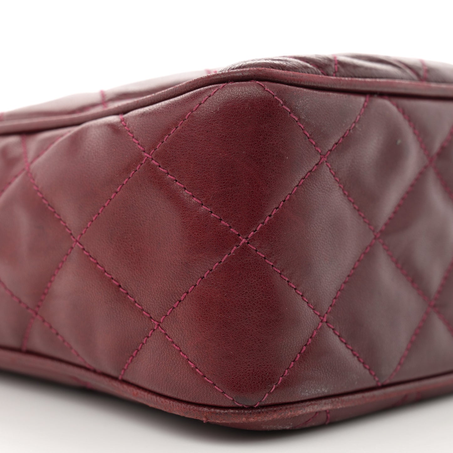 Lambskin Quilted Tassel CC Camera Case Red