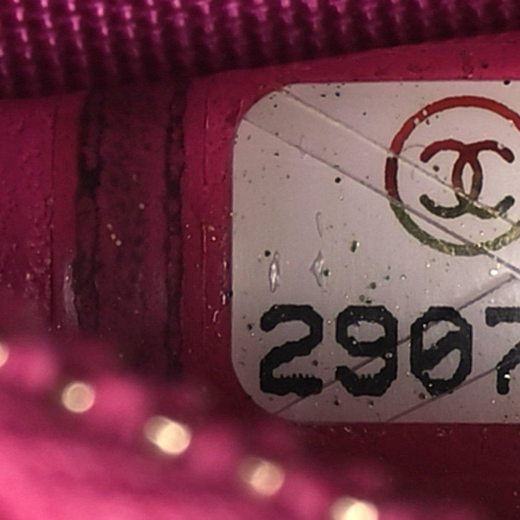 Chanel Wool Tweed Lambskin Quilted Chanel 19 Round Clutch With Chain and Coin Purse Fuchsia 8 of 11