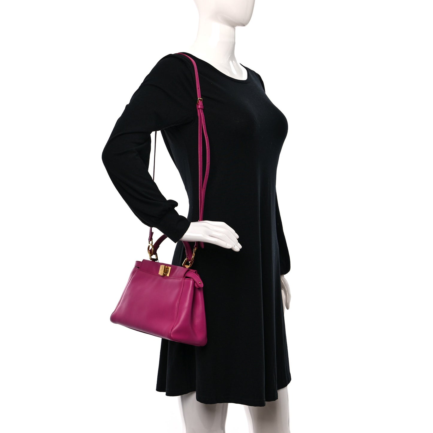 Nappa Mini Peekaboo Iconic Satchel Magenta