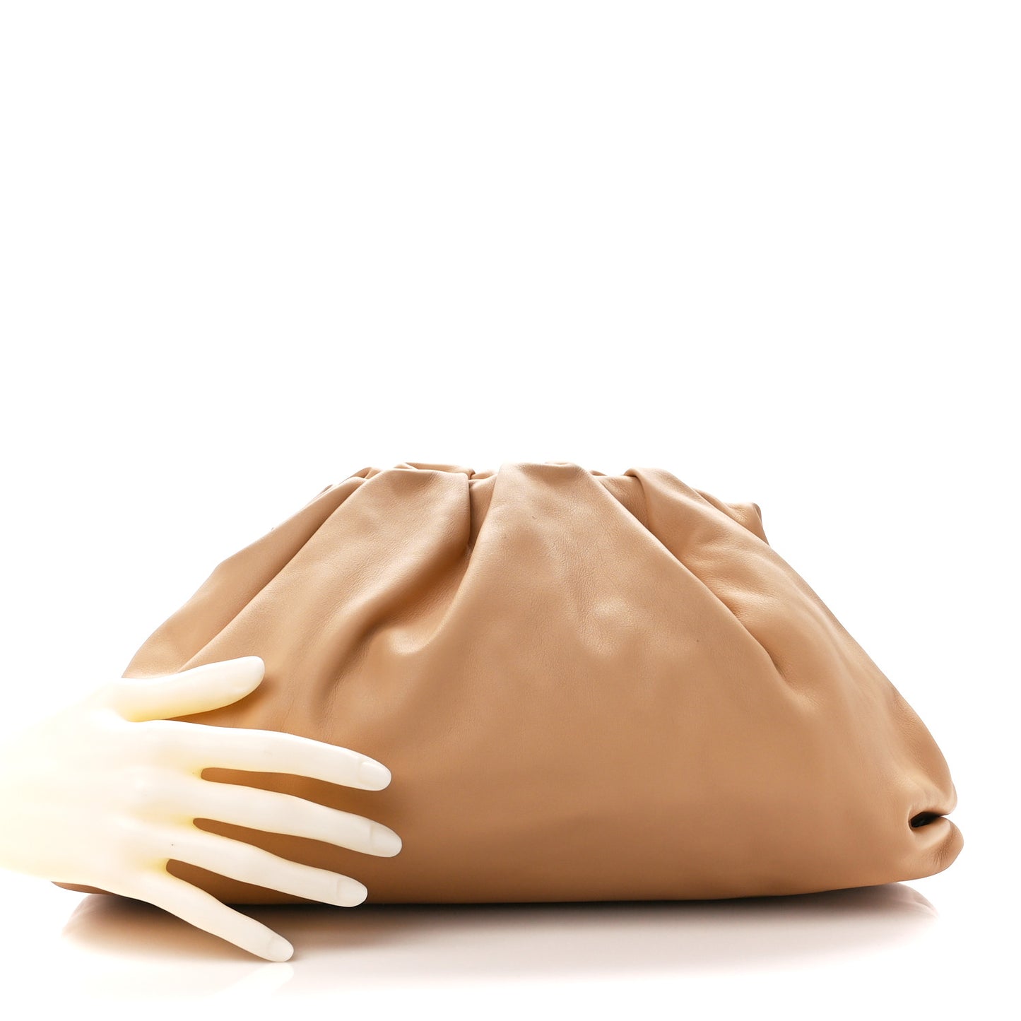 Smooth Butter Calf The Pouch Oversized Clutch Almond