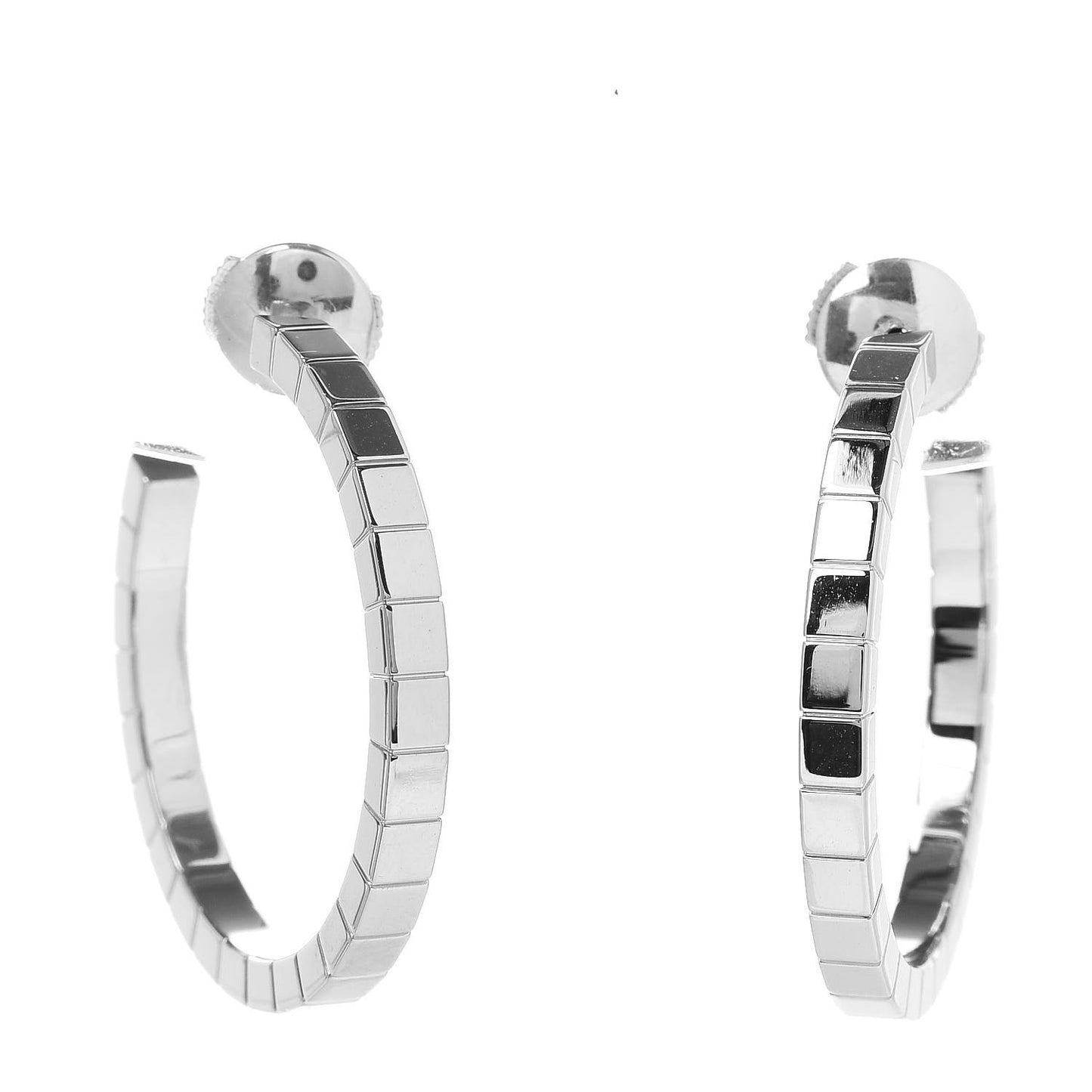 18K White Gold Lanieres Hoop Earrings