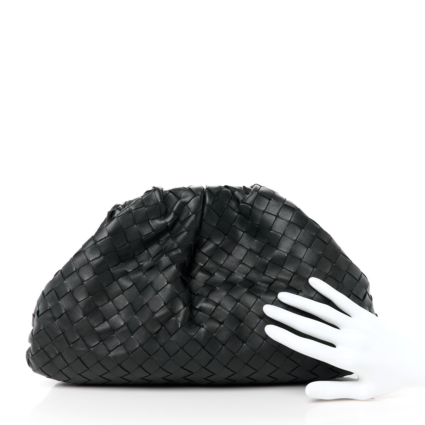 Nappa Maxi Intreccio The Pouch Oversized Clutch Black