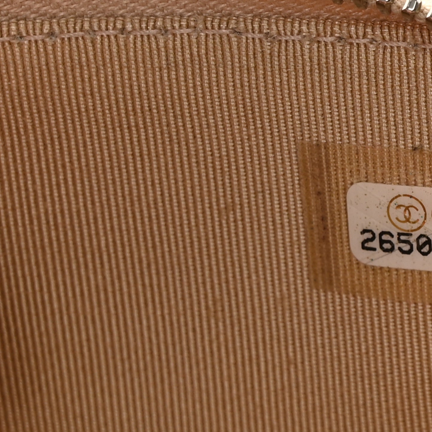 Iridescent Caviar Quilted Small Clutch With Chain Beige