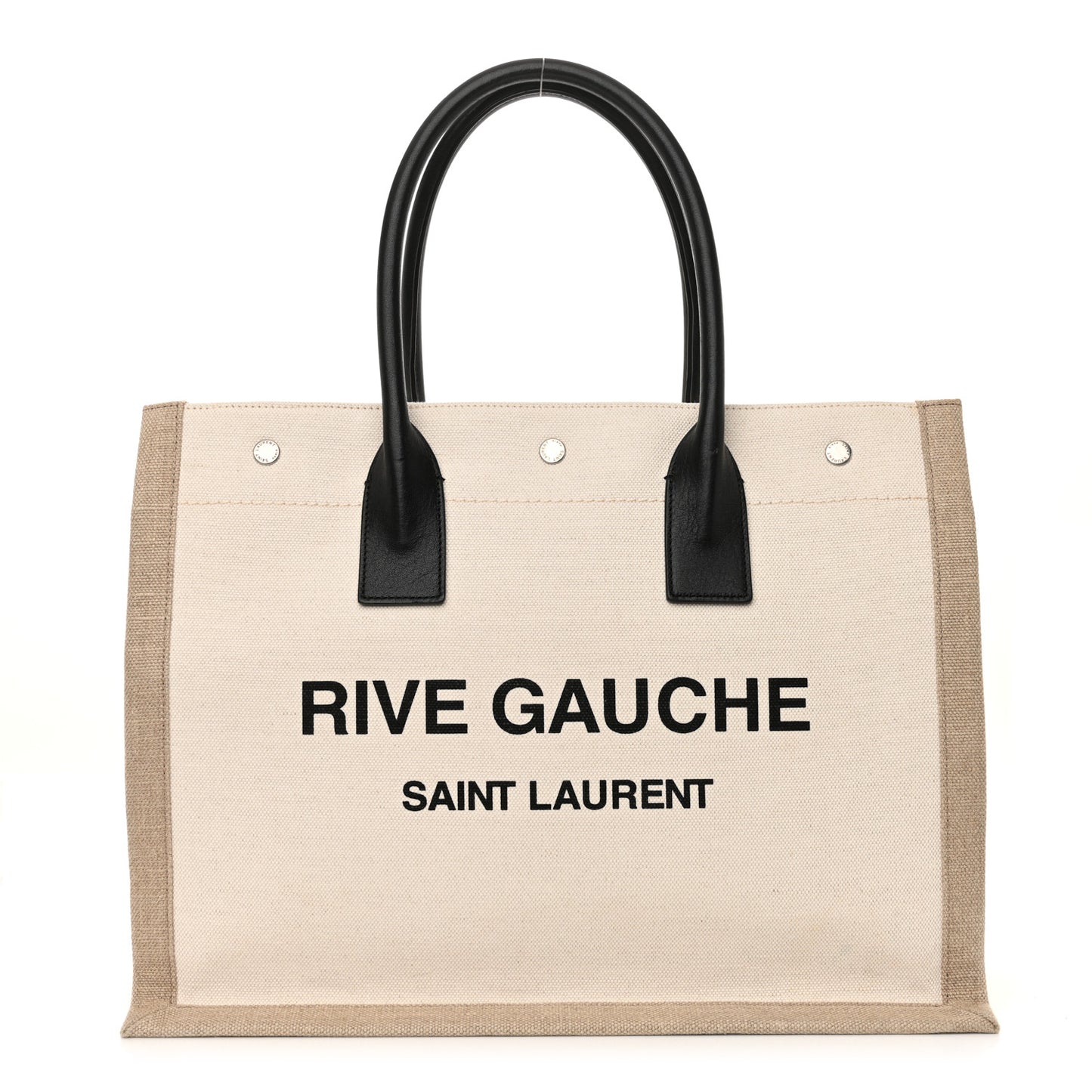 Linen Calfskin Small Rive Gauche Tote Optic White