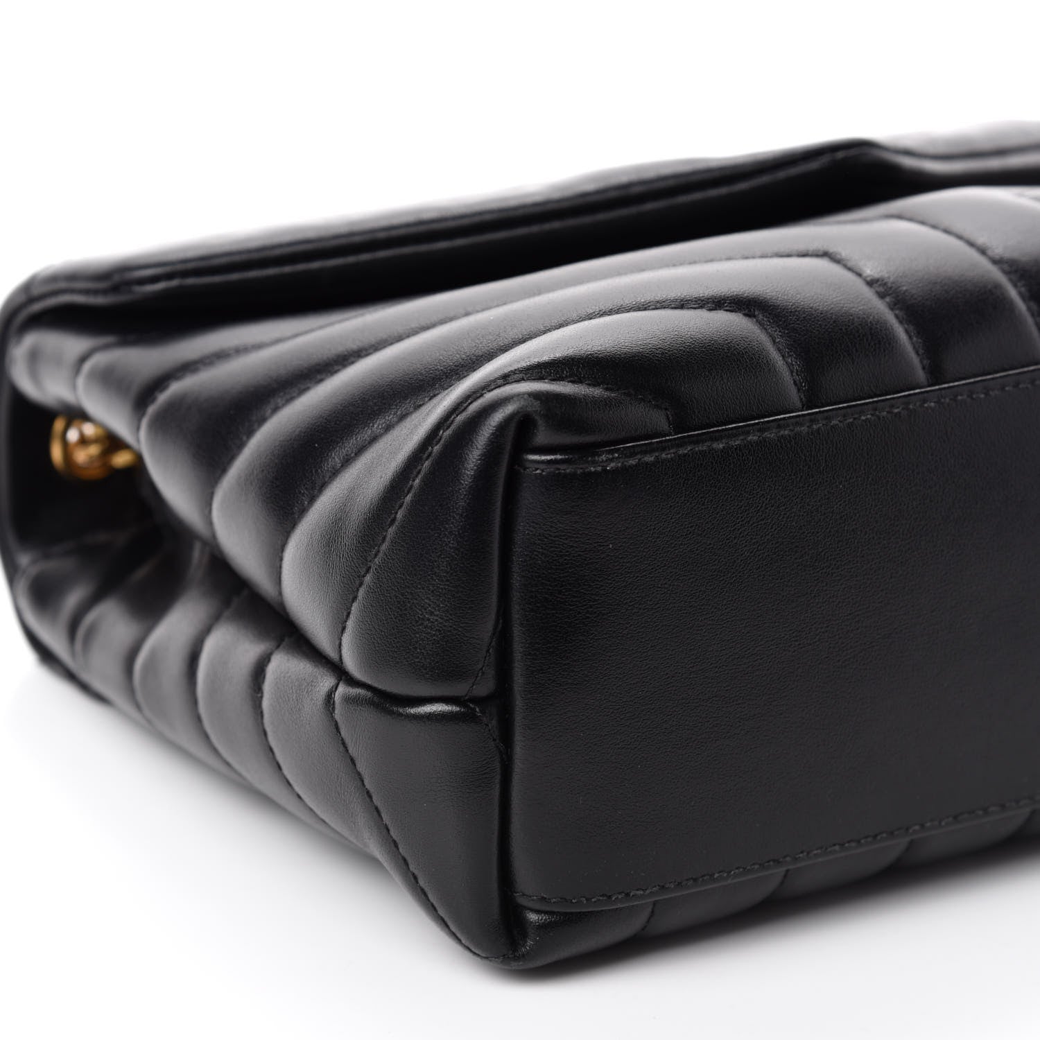 Saint Laurent Calfskin Y Quilted Monogram Small Loulou Chain Satchel Black 7 of 12