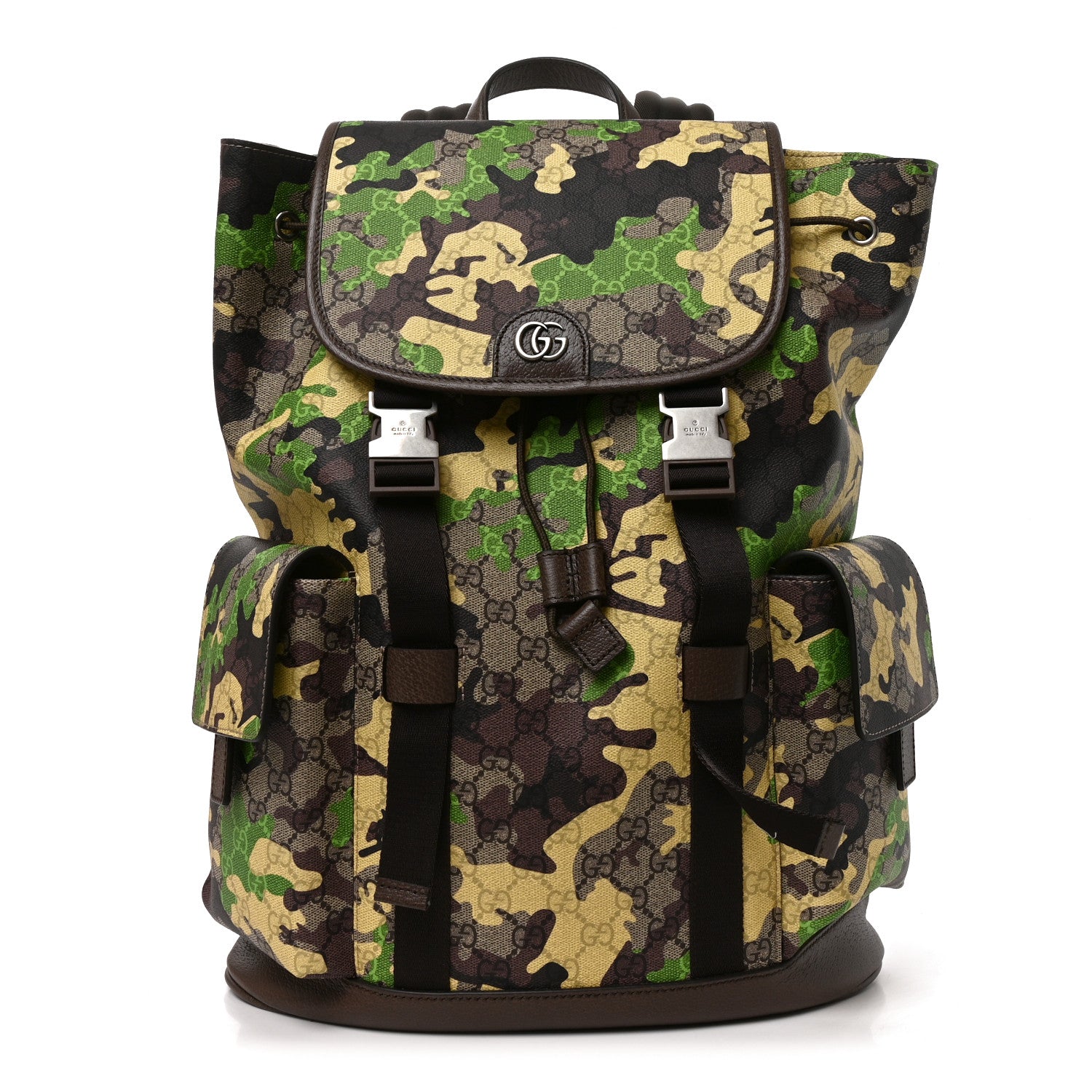 Gucci GG Supreme Monogram Camouflage Large Backpack Green