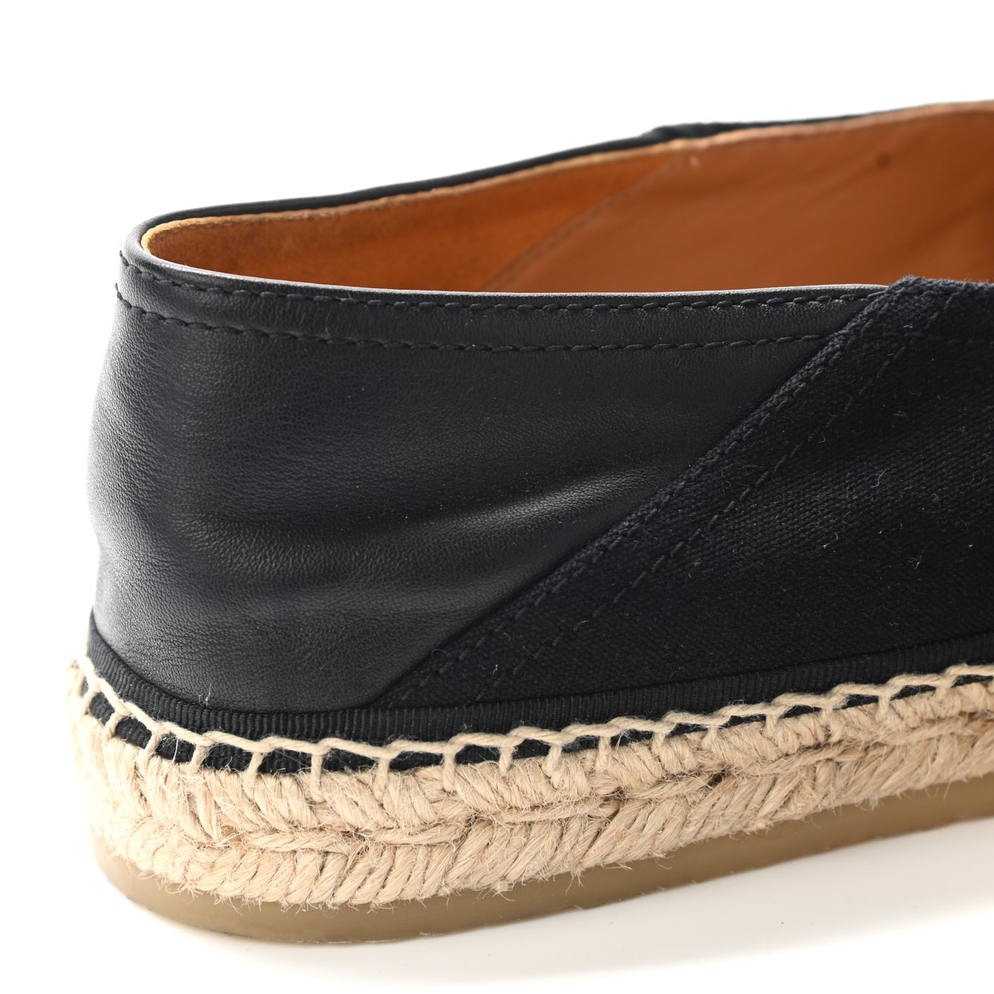 Canvas Lambskin Mens Logo Espadrilles 42 Black