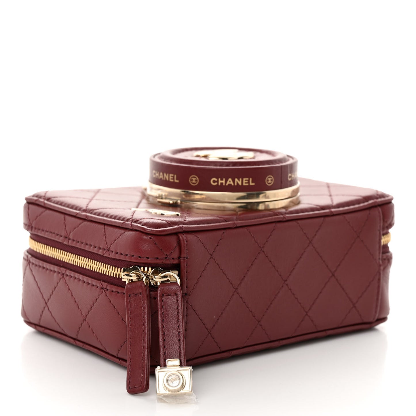 Lambskin Quilted Coco Click Bag Burgundy