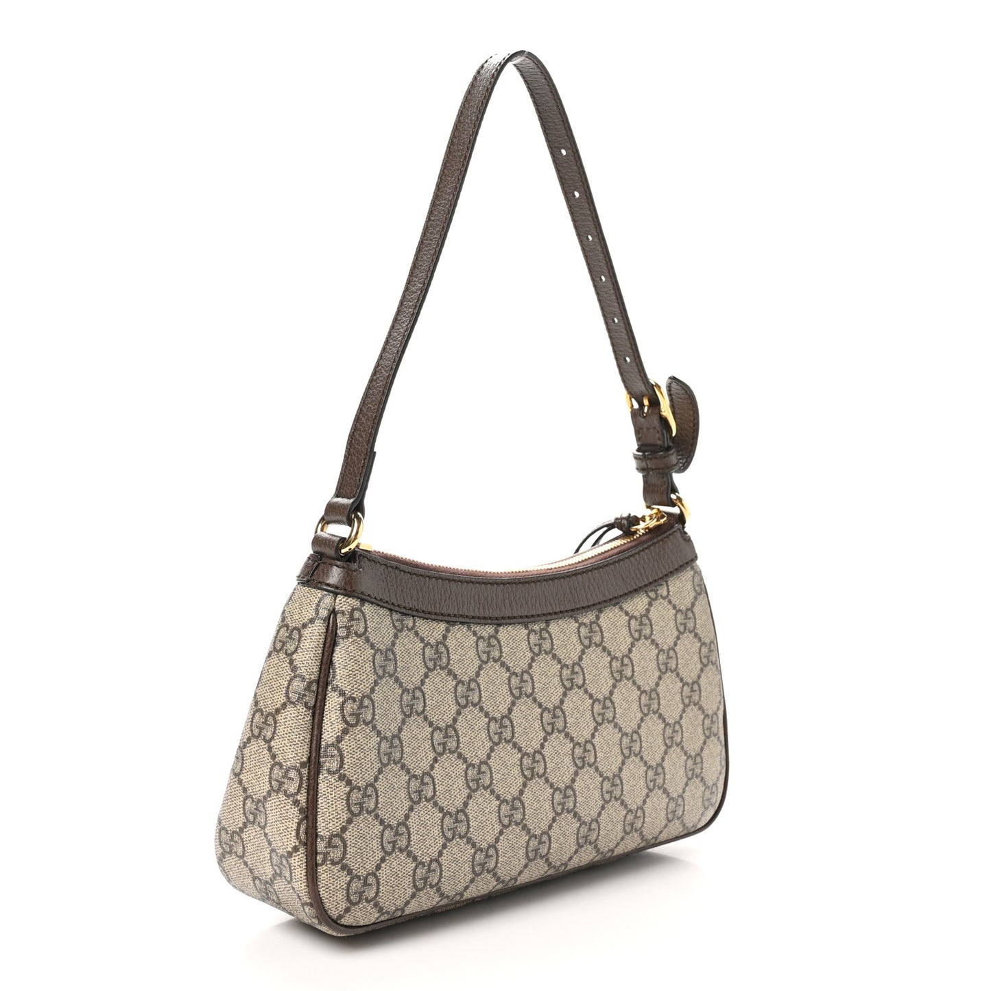 GG Supreme Monogram Textured Dollar Calfskin Small Ophidia Hobo Beige Ebony New Acero