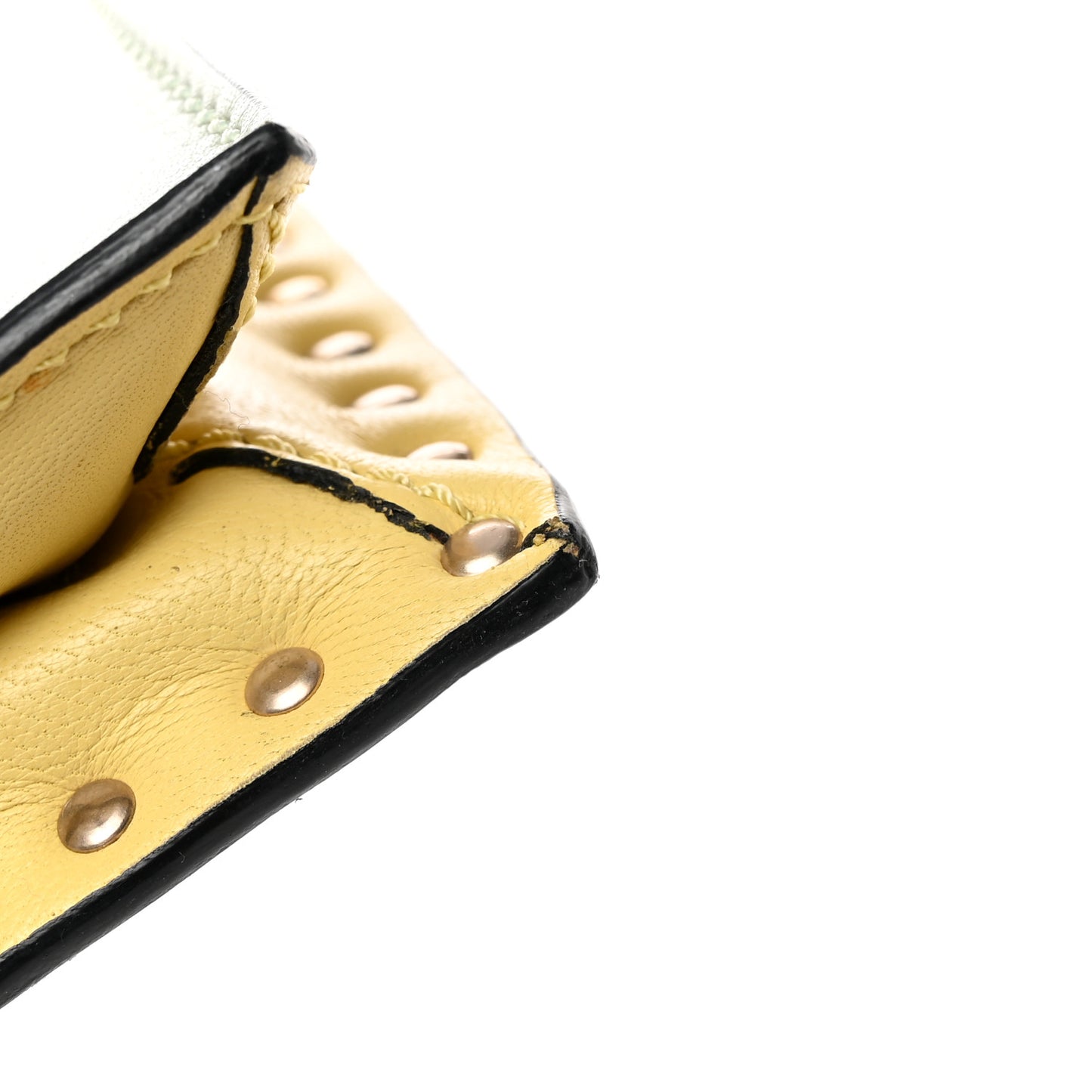Nappa Watercolor Rockstud Wristlet Clutch Rose Green Yellow Sky