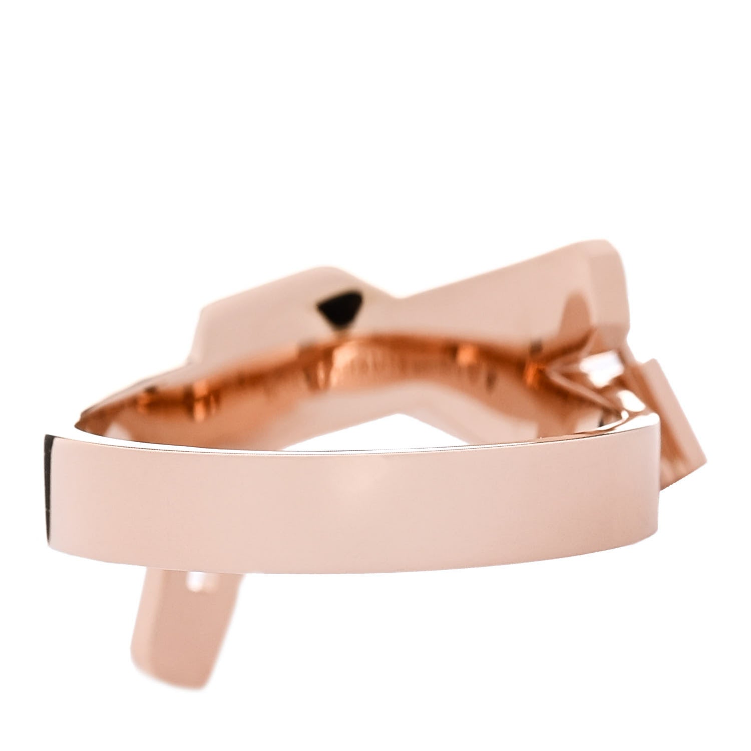 Hermes 18K Rose Gold Kelly Gavroche Ring 53 6.5 3 of 5