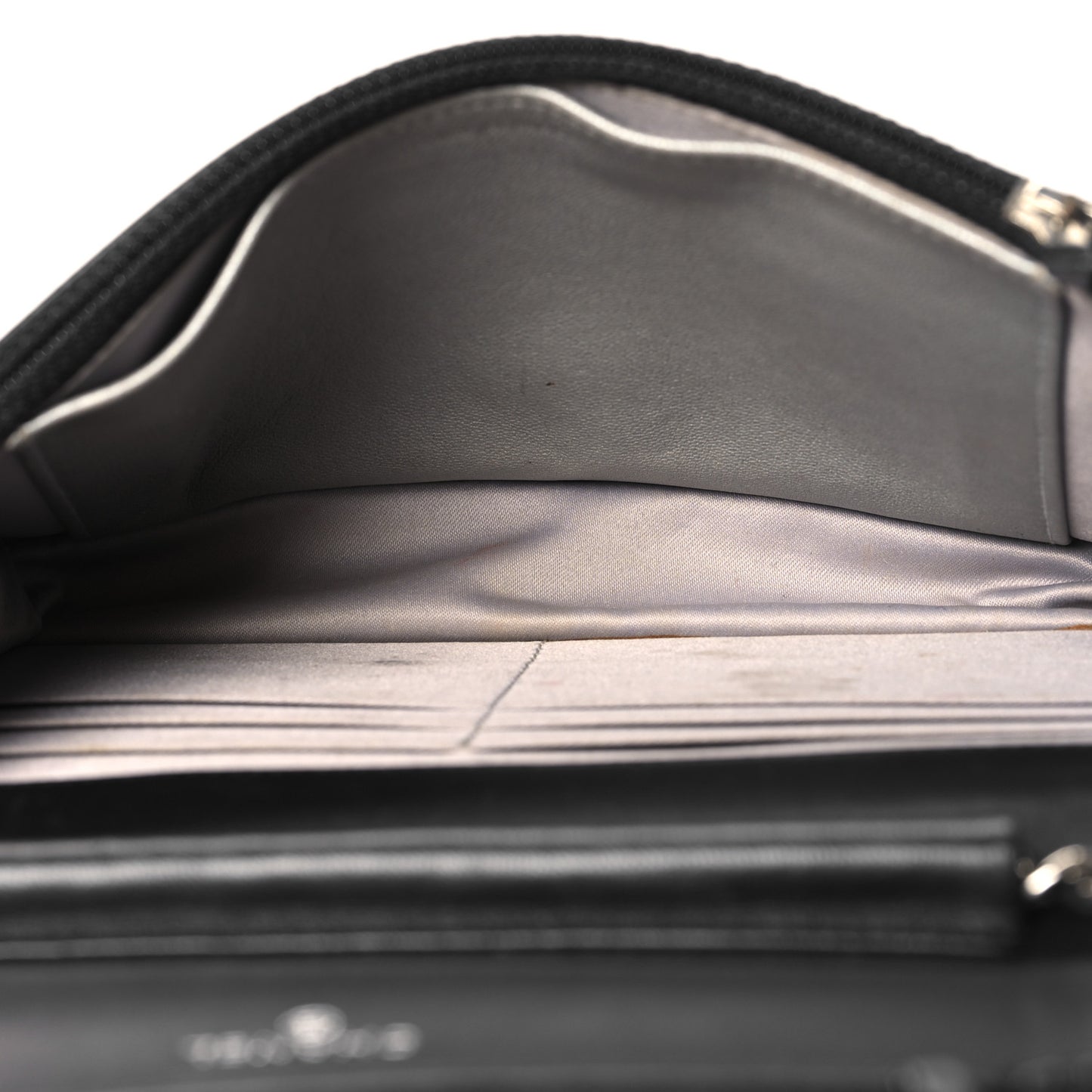 Lambskin Camellia Embossed Wallet On Chain WOC Black