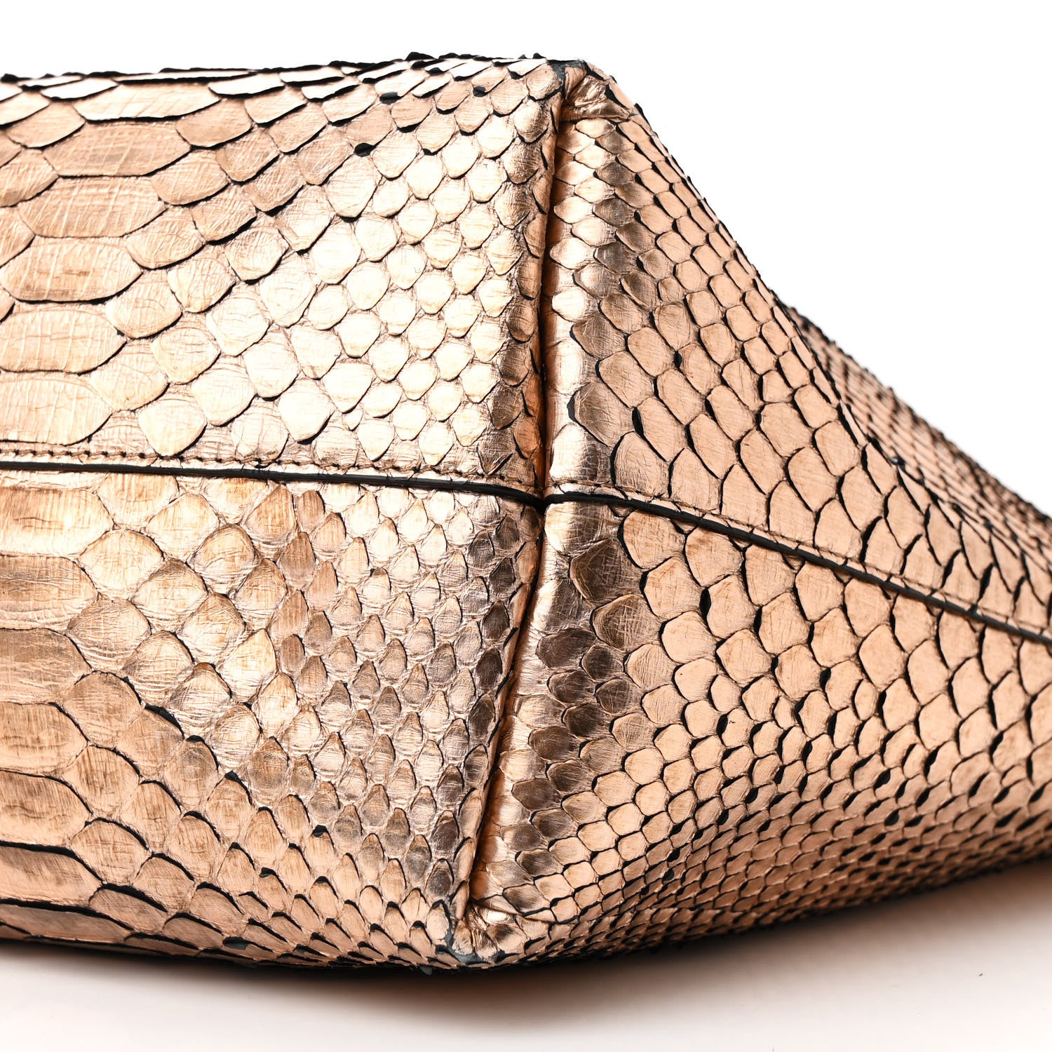 Tom Ford Metallic Snakeskin Small T Tote Gold 10 of 11