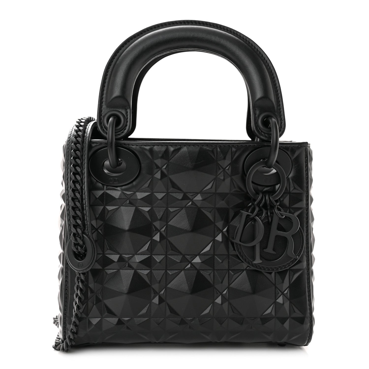 Christian Dior Calfskin Diamond Cannage Mini Lady Dior Black 1 of 12
