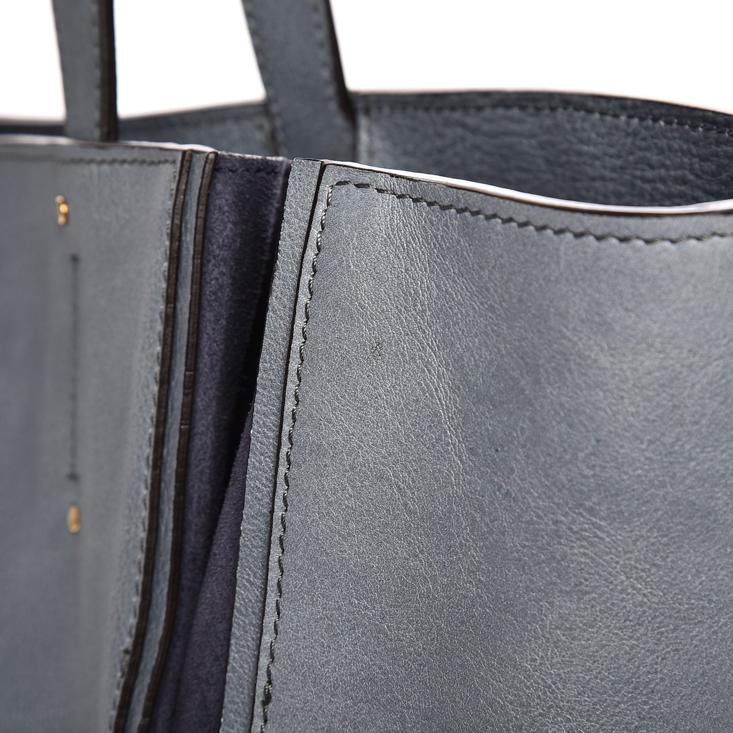 Smooth Calfskin Medium Milo Shopping Tote Cloudy Blue