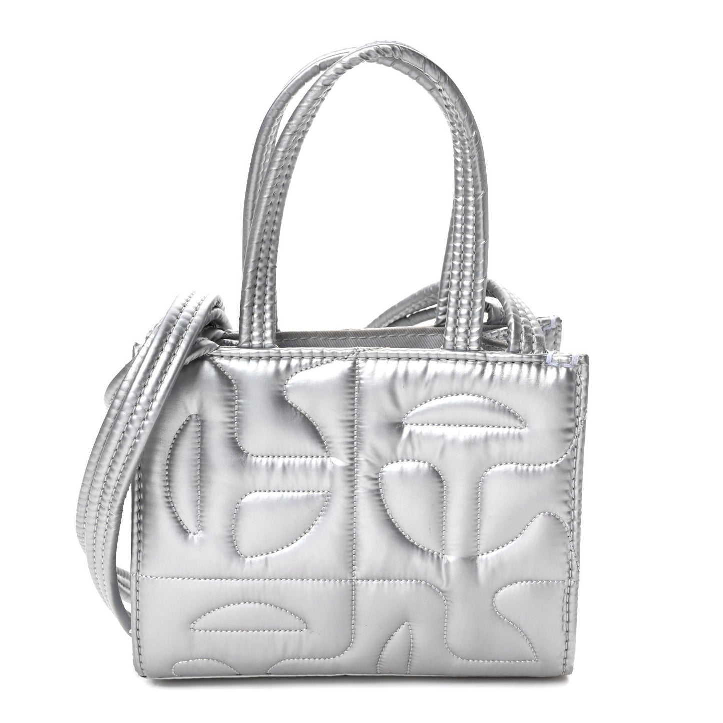 x MOOSE KNUCKLES Nylon Quilted Small Shopping Bag Silver