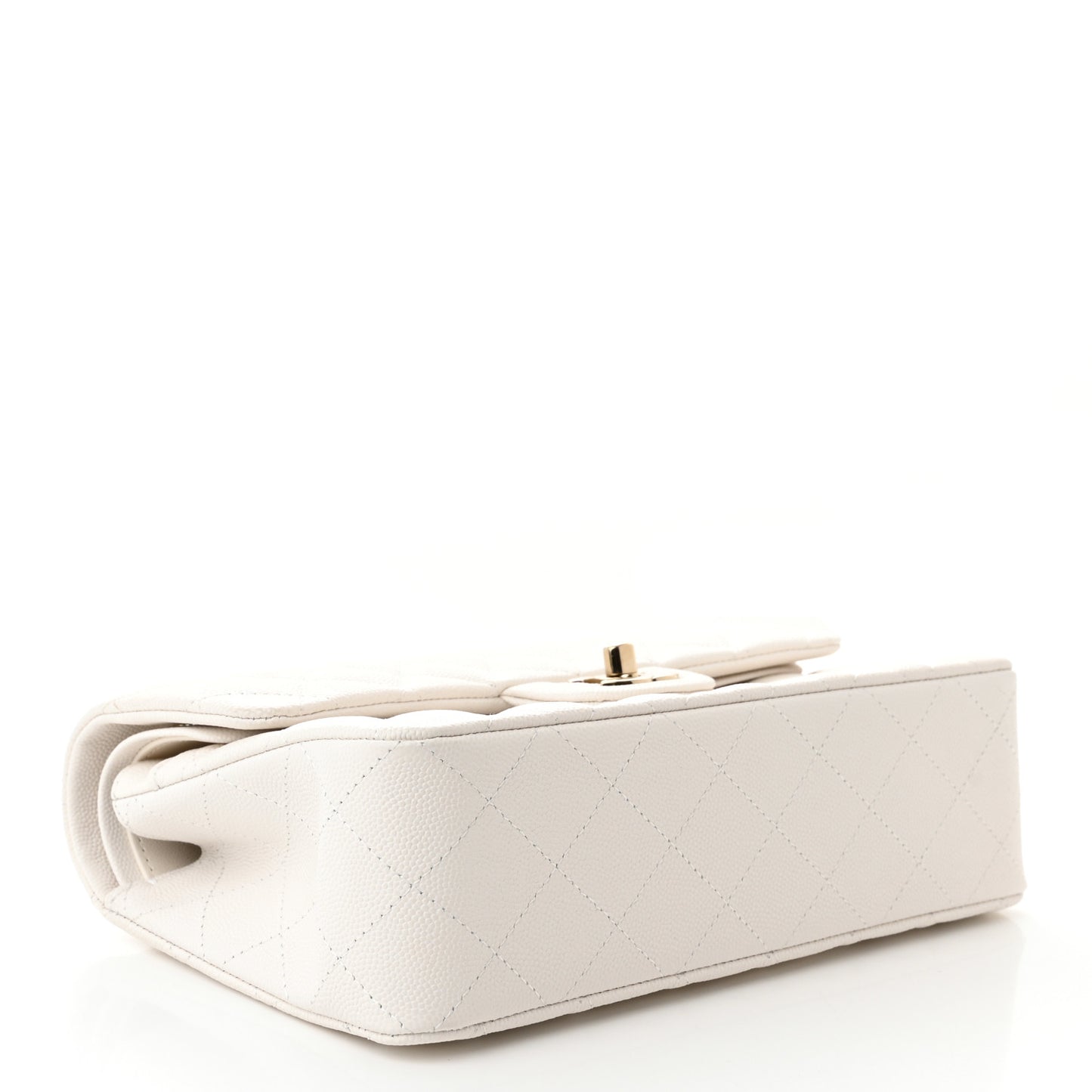 Caviar Quilted Small Double Flap White