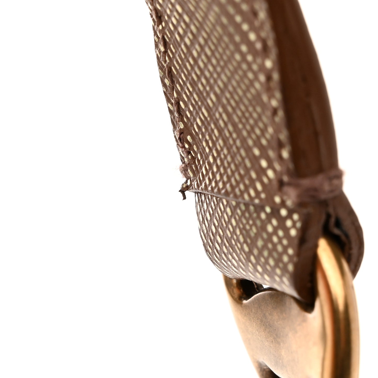 Metallic Hammered Calfskin Gancini Chain Shoulder Bag Brown