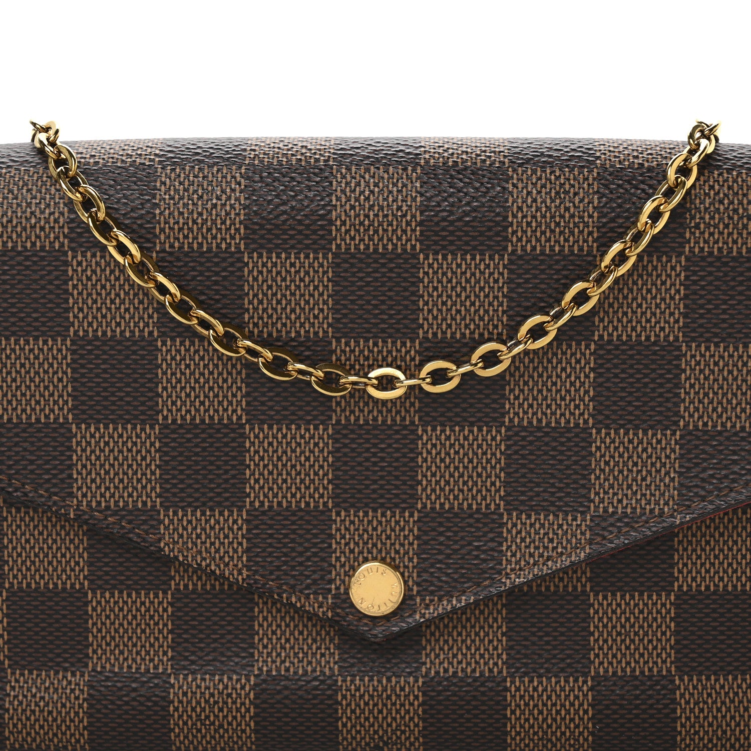 Louis Vuitton Damier Ebene Pochette Felicie Chain Wallet 8 of 10