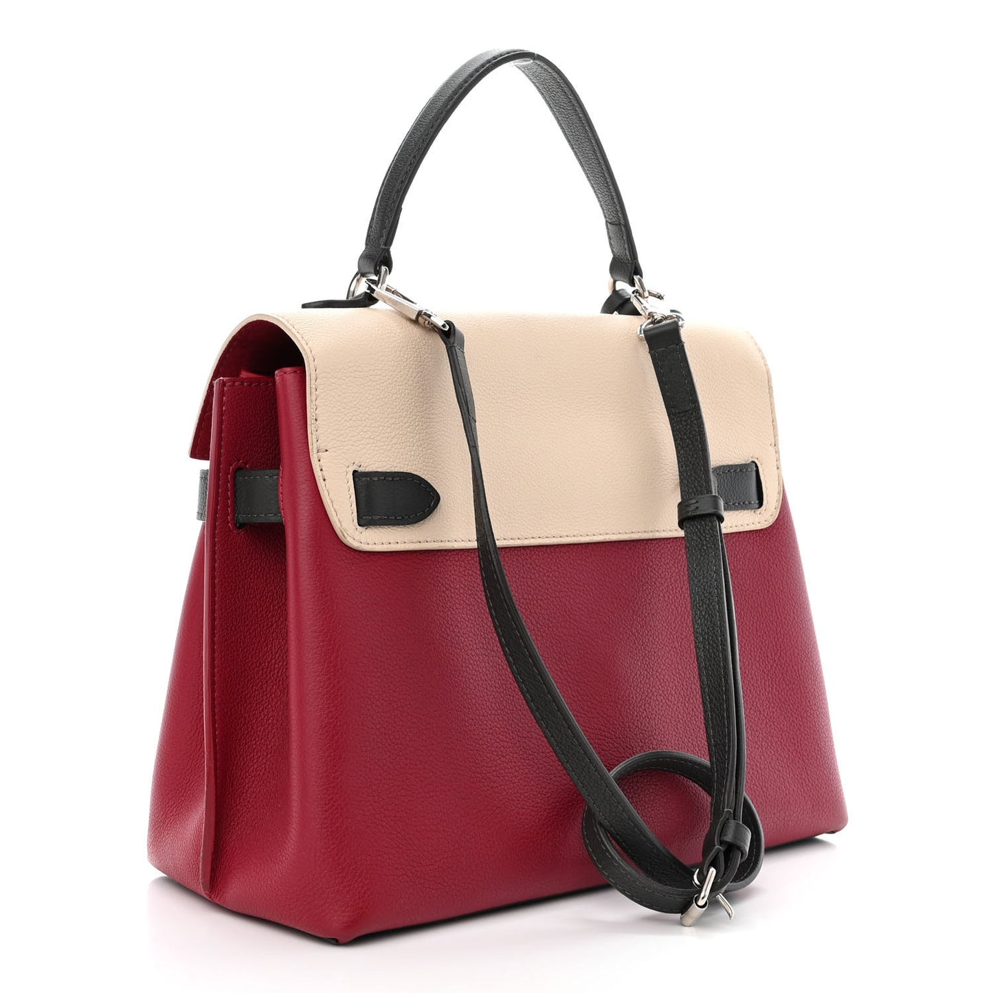 Soft Calfskin Lockme Ever Lie De Vin Etain Creme