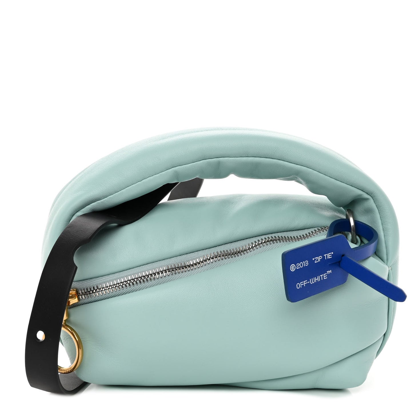 Calfskin Puffy Pump Pouch Crossbody Bag Light Blue