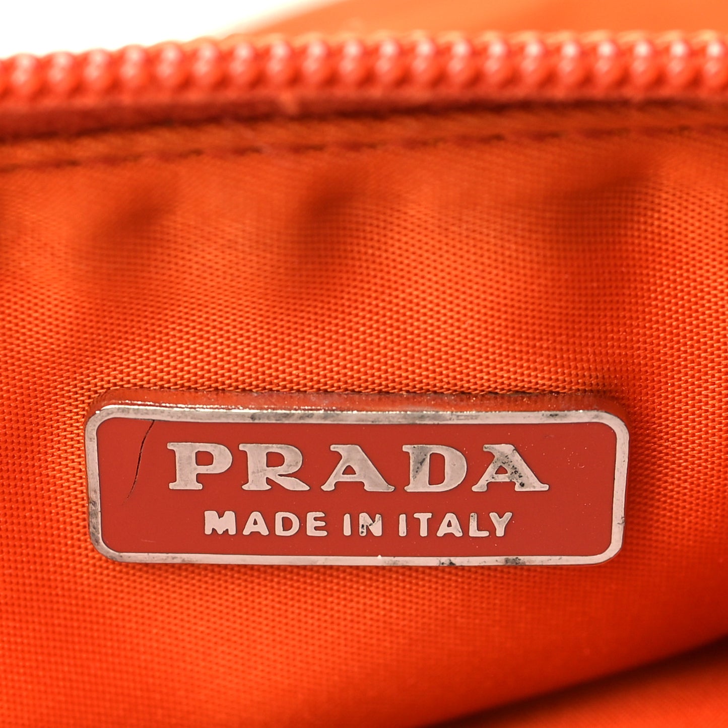 Tessuto Nylon Pochette Bag Orange