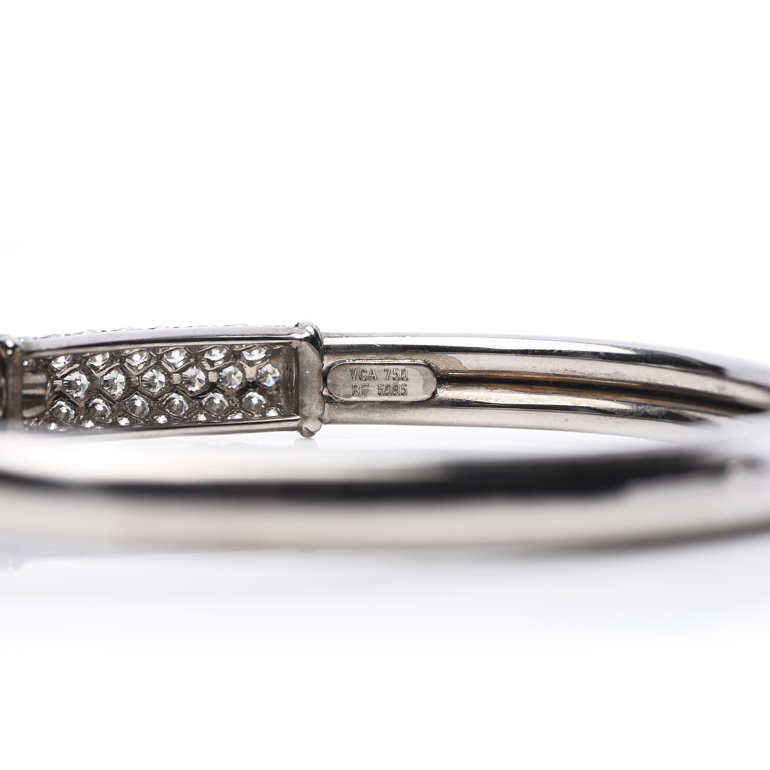 Van Cleef & Arpels 18K White Gold Diamond Philippine Bangle Bracelet 4 of 7