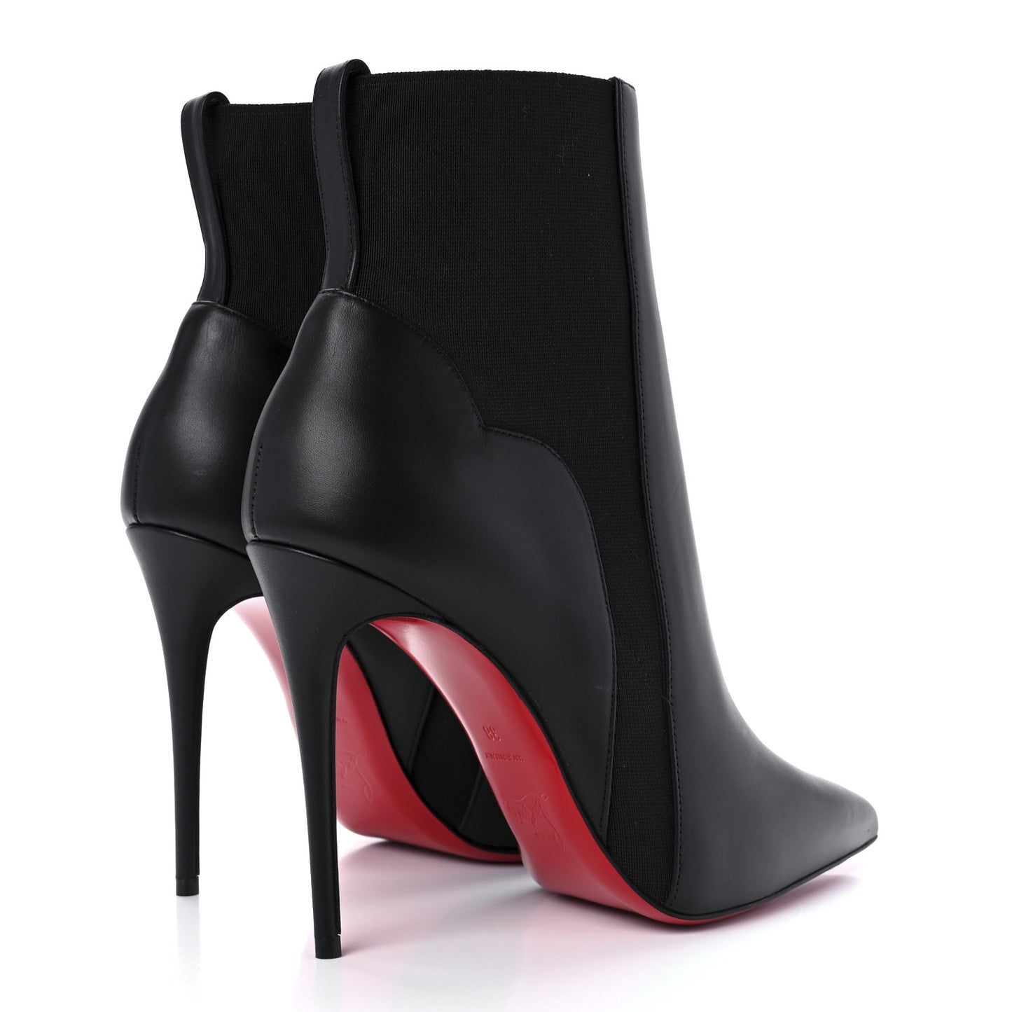 Calfskin Chelsea Chick 100 Stiletto Boots 38 Black