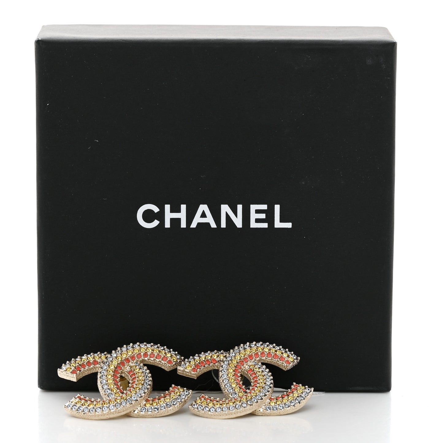 Crystal CC Earrings Gold Multicolor