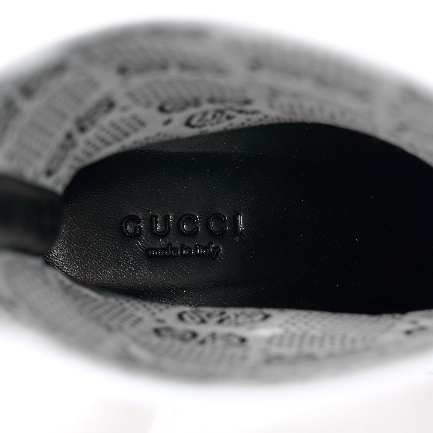 Technical Jersey Knit GG Monogram Square G 75mm Ankle Boots 38.5 Black Great White