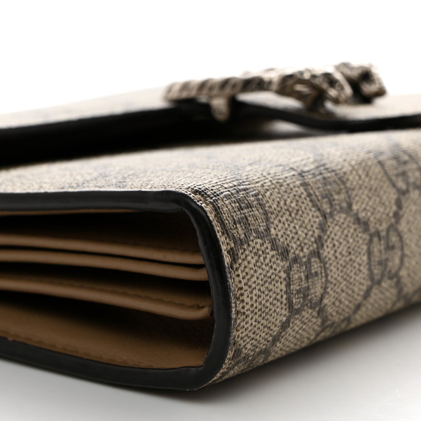 GG Supreme Monogram Mini Dionysus Chain Wallet Beige Taupe